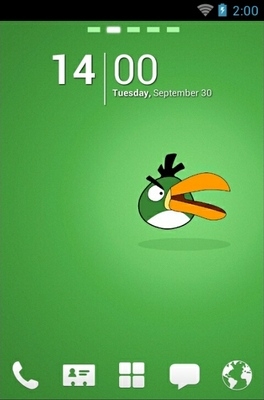 Angry Birds Green Go Launcher Android Theme Image 1