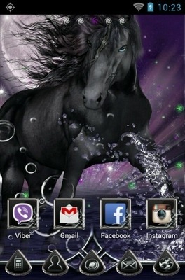 Black Horse Go Launcher Android Theme Image 2