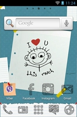 Valentine Sketch Go Launcher Android Theme Image 2