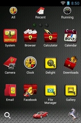 Ferrari Black Go Launcher Android Theme Image 3