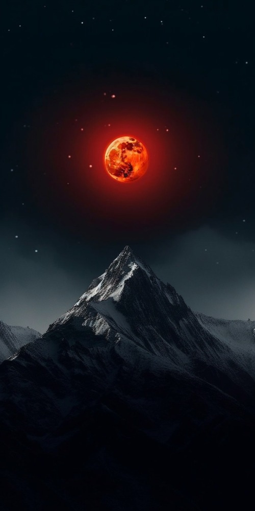 Red Moon Mobile Phone Wallpaper Image 1