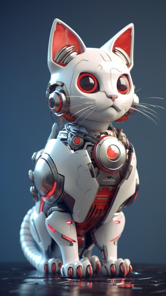 Cyber Cat Mobile Phone Wallpaper Image 1