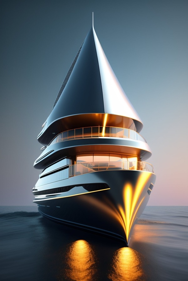 Futuristic Cozy Superyacht Mobile Phone Wallpaper Image 1