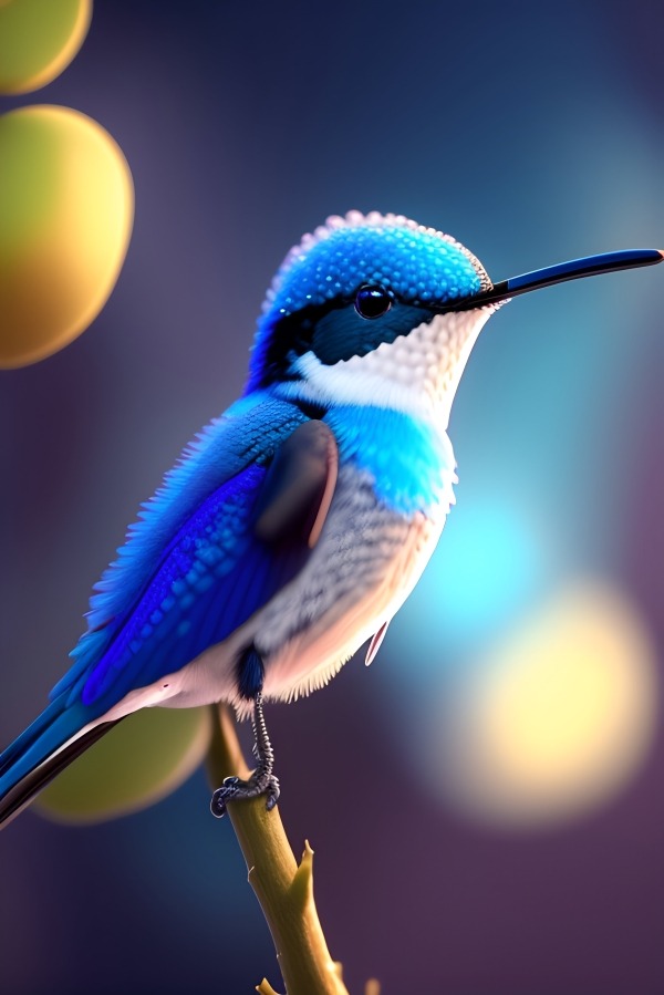 Blue Hummingbird Mobile Phone Wallpaper Image 1