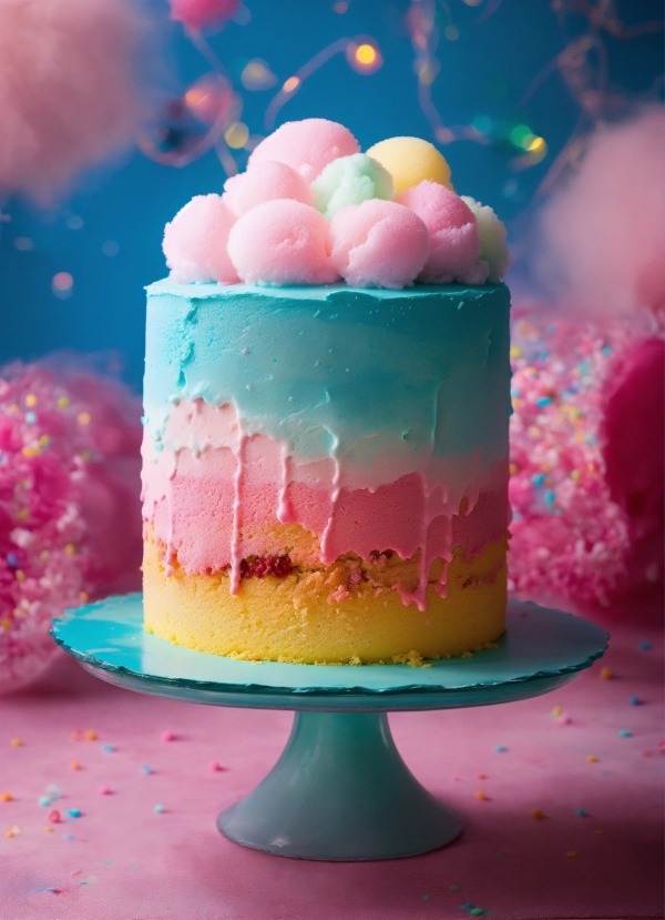 Cotton Candy Cake Mobile Phone Wallpaper Image 1