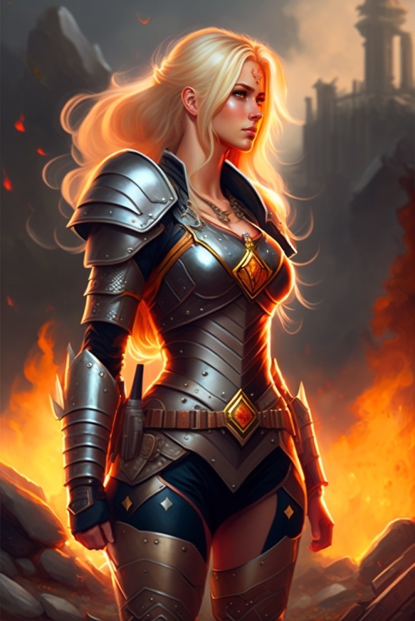 Blonde Warrior Mobile Phone Wallpaper Image 1