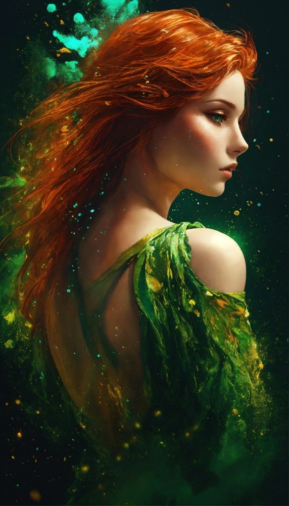 Woman With Green Eyes Mobile Phone Wallpaper Image 1