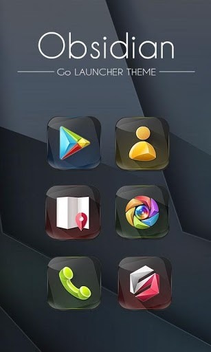 Obsidian Go Launcher Android Theme Image 1