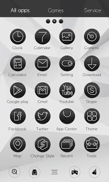 Black &amp; White Go Launcher Android Theme Image 2