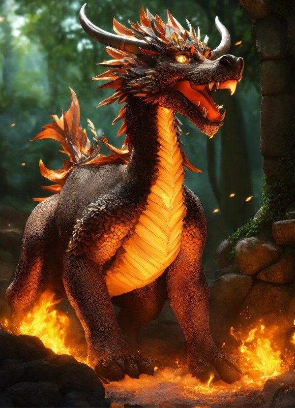 Fire Dragon Mobile Phone Wallpaper Image 1