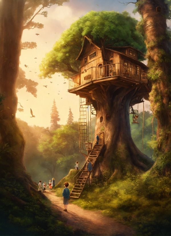 Tree House Mobile Phone Wallpaper Image 1