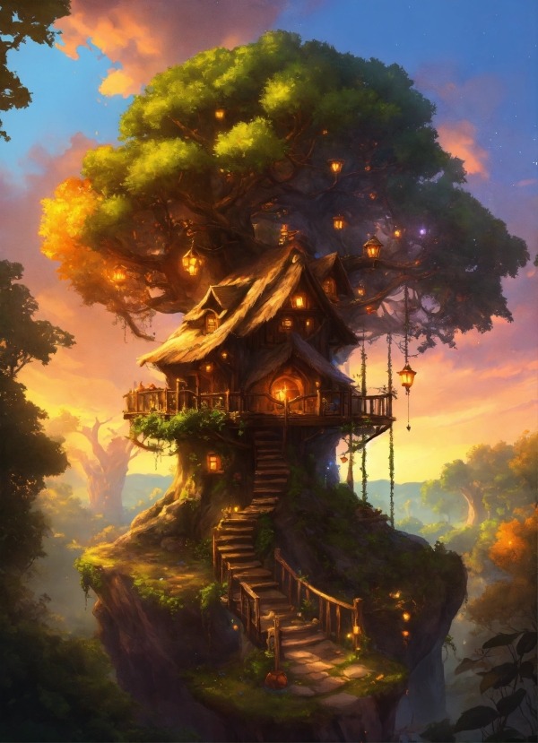 Tree House Mobile Phone Wallpaper Image 1