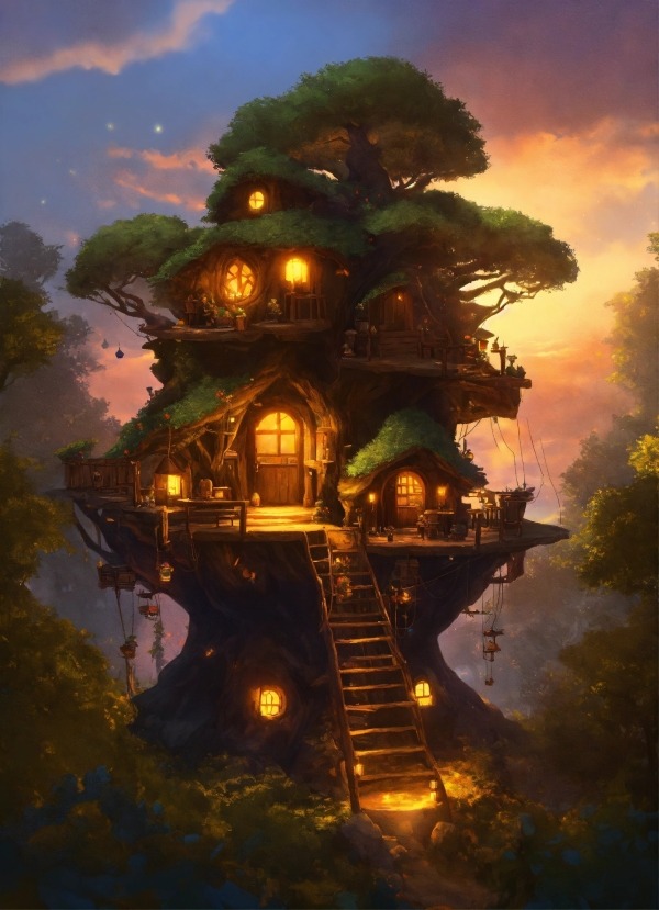 Tree House Mobile Phone Wallpaper Image 1