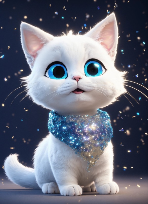 Cute White Kitten Mobile Phone Wallpaper Image 1