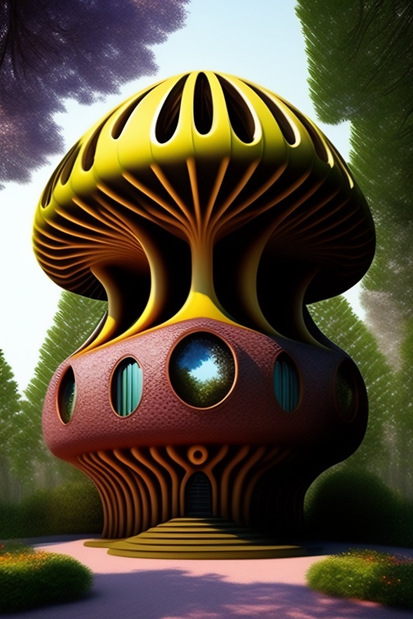 Mushroom House Mobile Phone Wallpaper Image 1