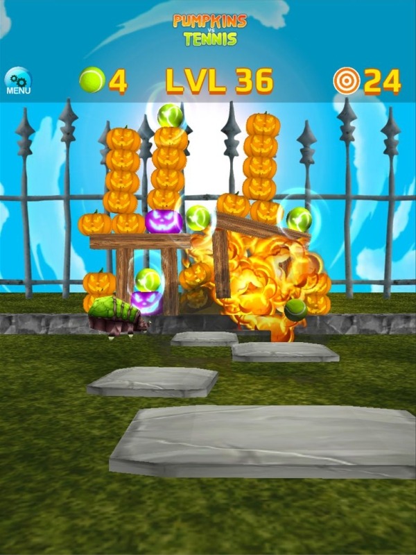 Pumpkins Vs Tennis Knockdown Android Game Image 2