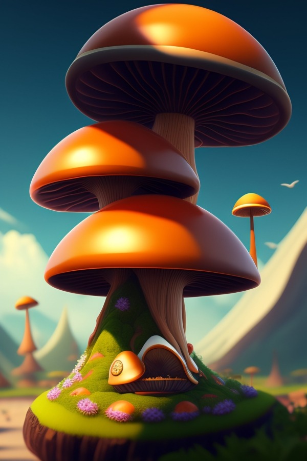 Mushroom House Mobile Phone Wallpaper Image 1