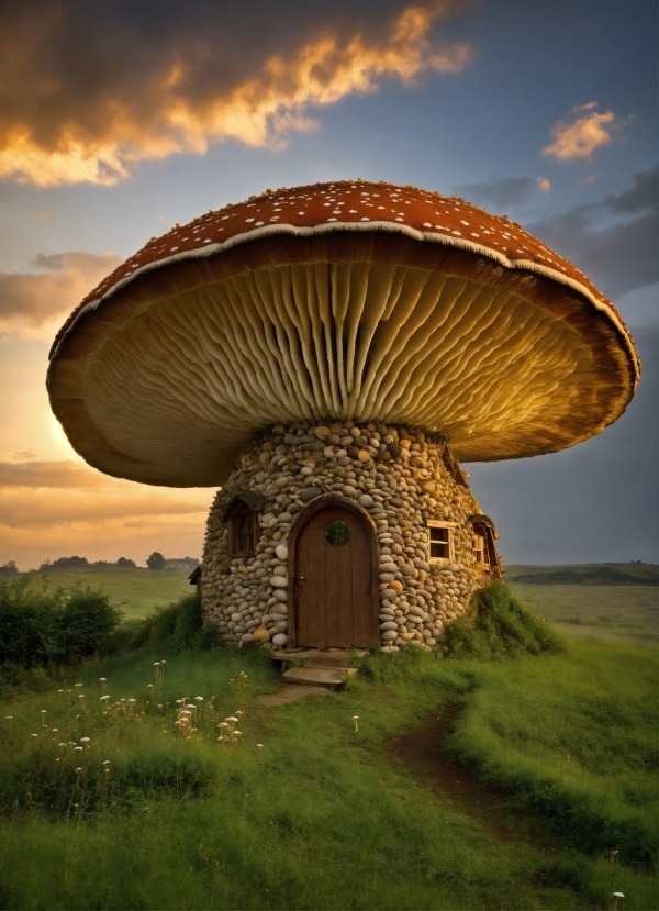 Mushroom House Mobile Phone Wallpaper Image 1