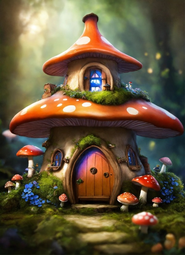 Mushroom House Mobile Phone Wallpaper Image 1