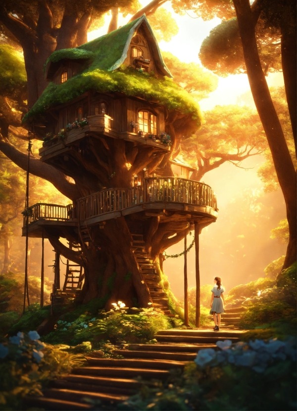 Tree House Mobile Phone Wallpaper Image 1