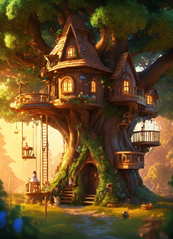 Tree House Mobile Phone Wallpaper Image 1