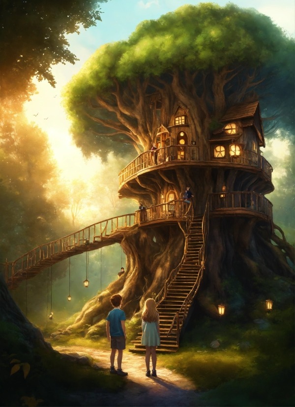 Tree House Mobile Phone Wallpaper Image 1