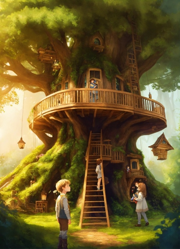 Tree House Mobile Phone Wallpaper Image 1