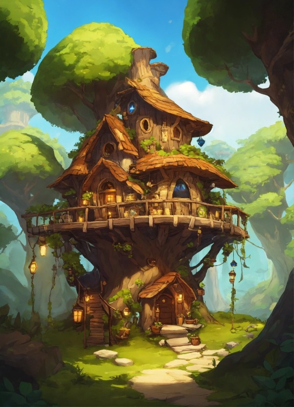 Tree House Mobile Phone Wallpaper Image 1