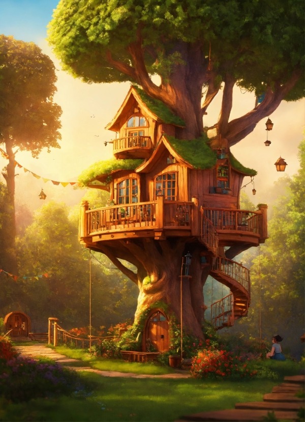 Tree House Mobile Phone Wallpaper Image 1