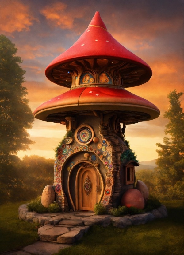 Mushroom House Mobile Phone Wallpaper Image 1