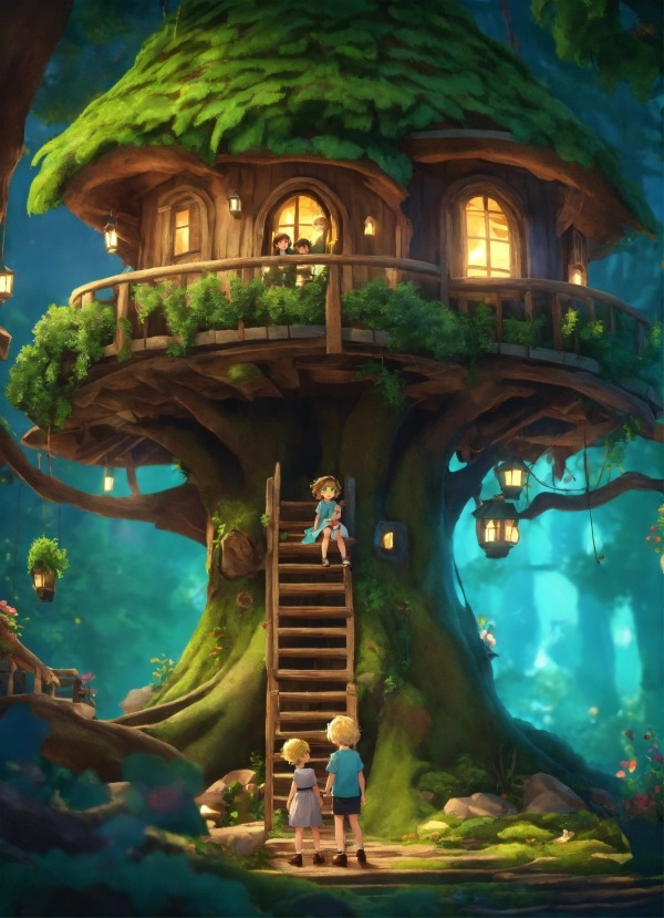 Tree House Mobile Phone Wallpaper Image 1