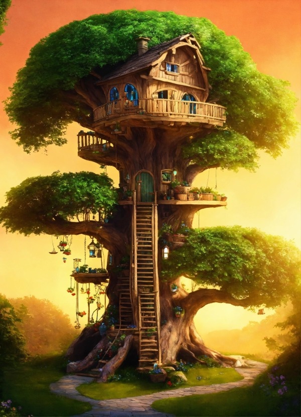 Tree House Mobile Phone Wallpaper Image 1