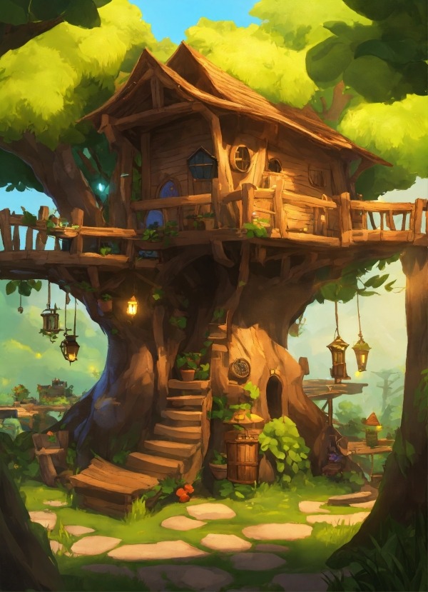 Tree House Mobile Phone Wallpaper Image 1