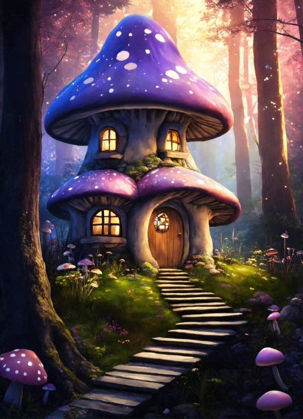 Mushroom House Mobile Phone Wallpaper Image 1