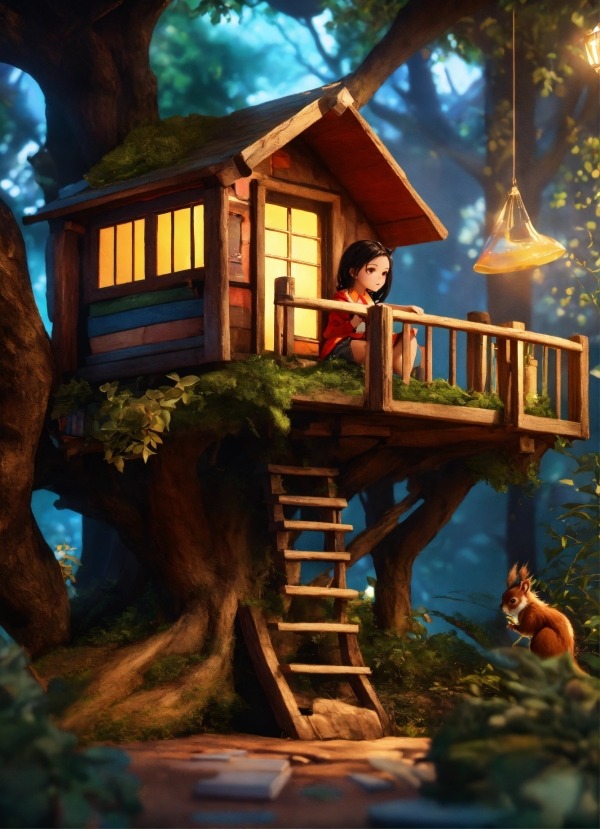 Tree House Mobile Phone Wallpaper Image 1