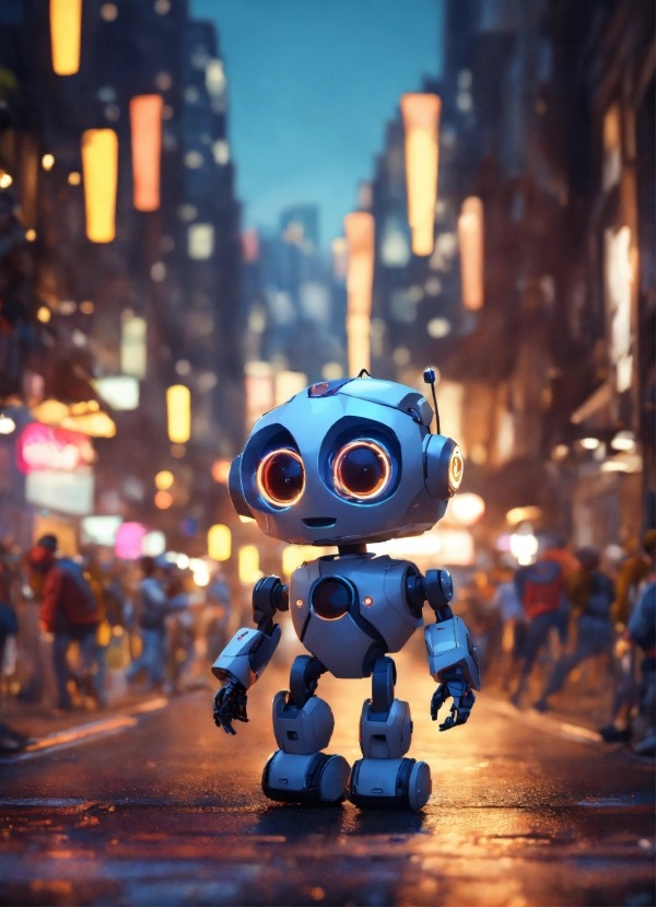 Cute Robot Mobile Phone Wallpaper Image 1