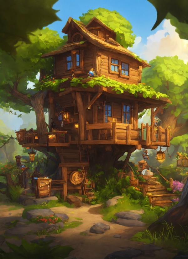 Tree House Mobile Phone Wallpaper Image 1