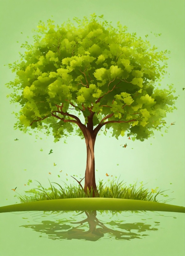 Green Tree Mobile Phone Wallpaper Image 1