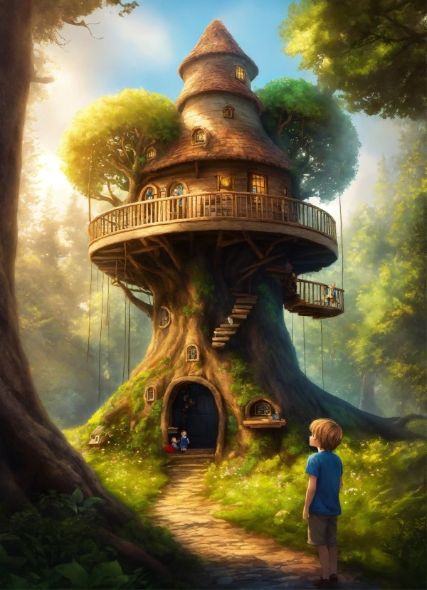 Tree House Mobile Phone Wallpaper Image 1