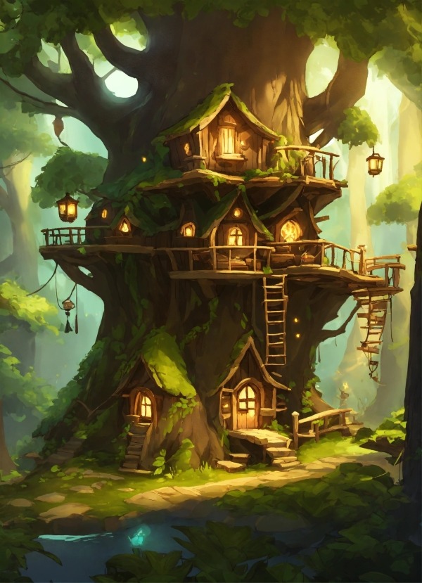 Tree House Mobile Phone Wallpaper Image 1