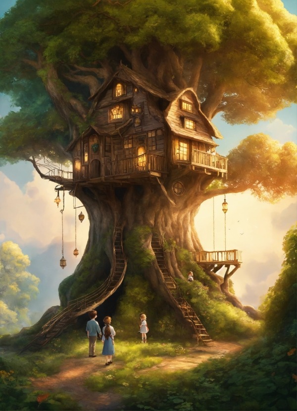 Tree House Mobile Phone Wallpaper Image 1