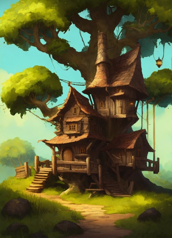 Tree House Mobile Phone Wallpaper Image 1