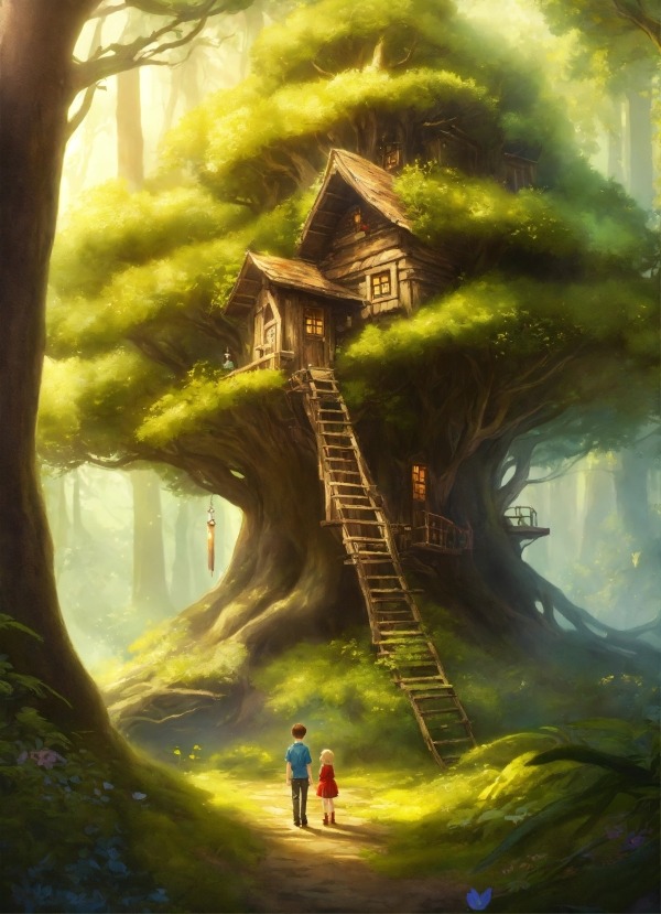 Tree House Mobile Phone Wallpaper Image 1