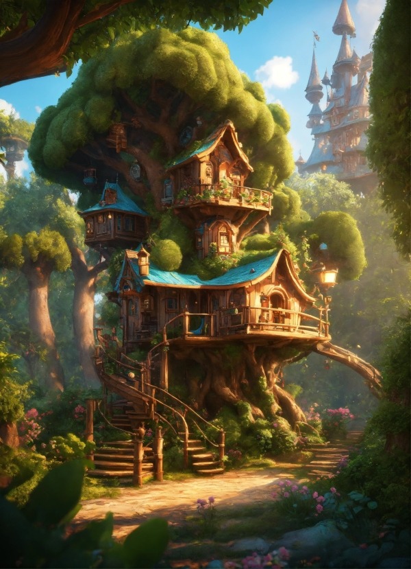 Tree House Mobile Phone Wallpaper Image 1