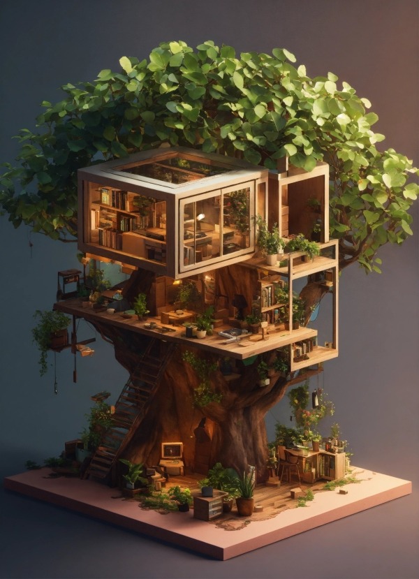 Tree House Mobile Phone Wallpaper Image 1