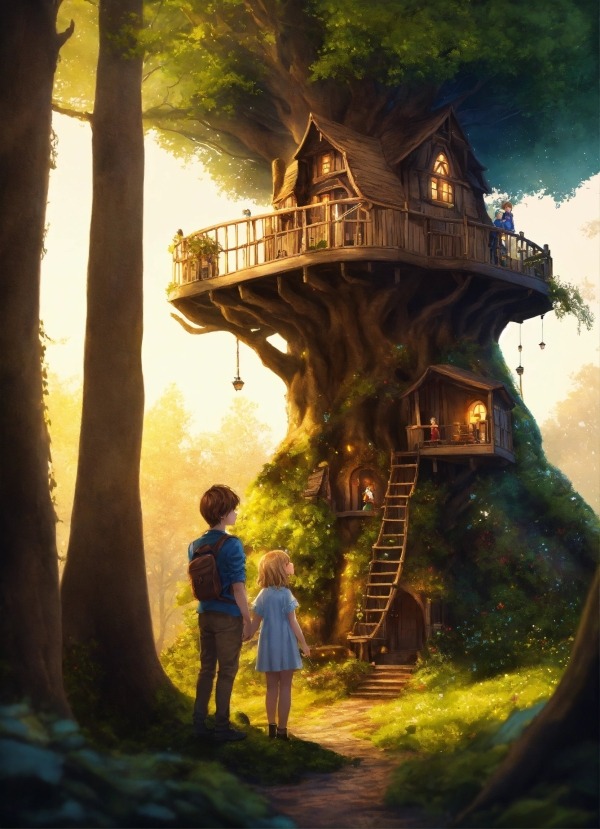 Tree House Mobile Phone Wallpaper Image 1