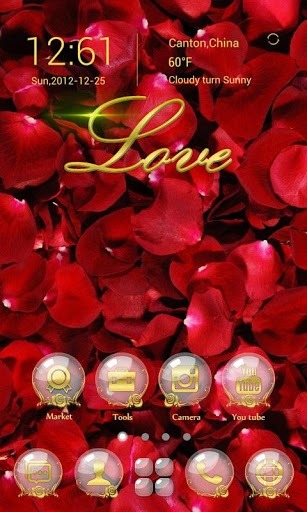 Rose Love Go Launcher Android Theme Image 1