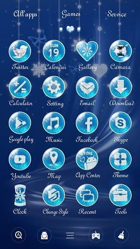 Blue Crystal Go Launcher Android Theme Image 4