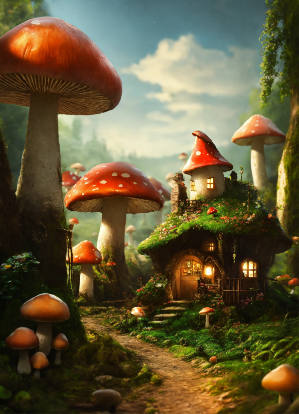 Mushroom Village Mobile Phone Wallpaper Image 1