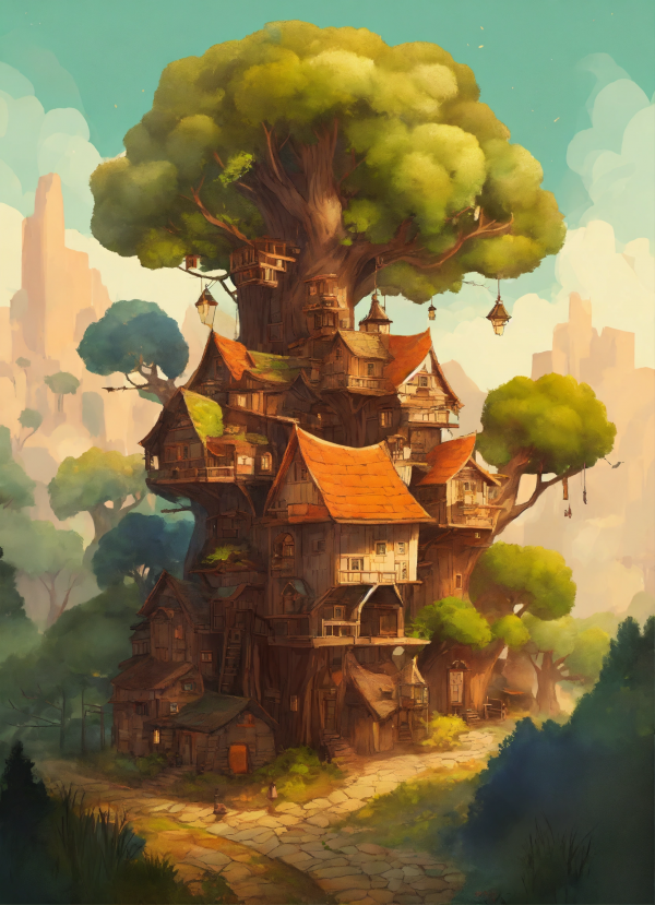 Tree House Mobile Phone Wallpaper Image 1